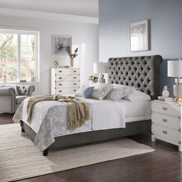 Charolette Brown Adjustable Tufted Roll Top Queen Bed, image 6